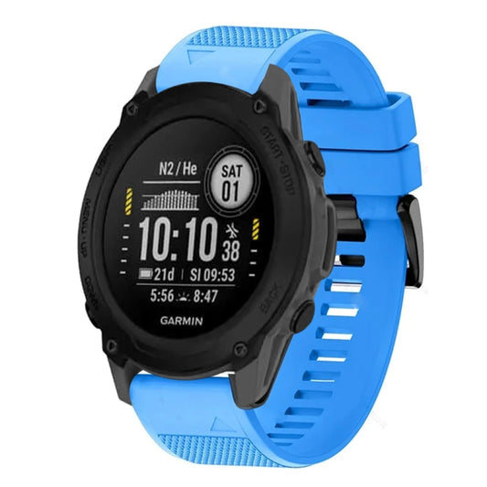 For Garmin Descent G1 Quick Release 22mm Silicone Watch Band(Sky Blue) - Watch Bands by buy2fix | Online Shopping UK | buy2fix