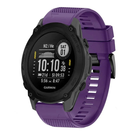 For Garmin Descent G1 Quick Release 22mm Silicone Watch Band(Purple) - Watch Bands by buy2fix | Online Shopping UK | buy2fix
