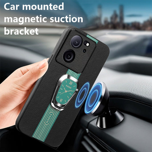 For Xiaomi Redmi K60 Ultra Magnetic Litchi Leather Back Phone Case with Holder(Green) - Xiaomi Cases by buy2fix | Online Shopping UK | buy2fix