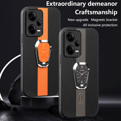 For Redmi Note 12 Pro 5G Global Magnetic Litchi Leather Back Phone Case with Holder(Green) - Xiaomi Cases by buy2fix | Online Shopping UK | buy2fix