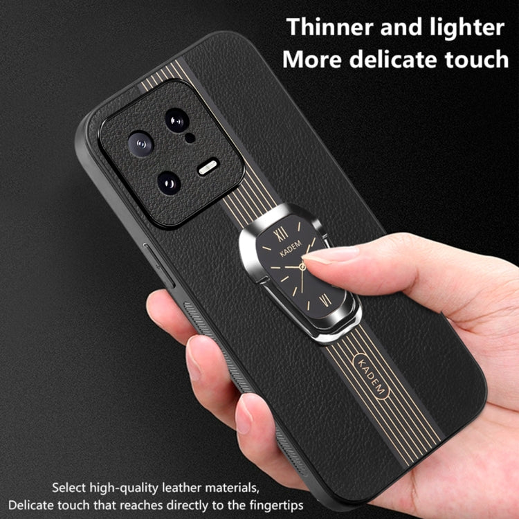 For Xiaomi 13 Magnetic Litchi Leather Back Phone Case with Holder(Green) - Xiaomi Cases by buy2fix | Online Shopping UK | buy2fix