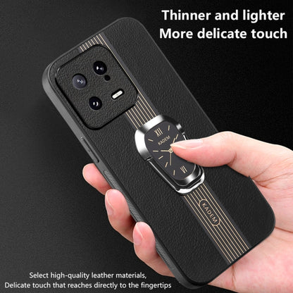 For Xiaomi 13 Magnetic Litchi Leather Back Phone Case with Holder(Green) - Xiaomi Cases by buy2fix | Online Shopping UK | buy2fix
