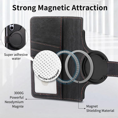 For Samsung Galaxy Z Fold5 5G Retro MagSafe Magnetic Zipper Wallet Leather Phone Case(Black) - Galaxy Z Fold5 Cases by buy2fix | Online Shopping UK | buy2fix
