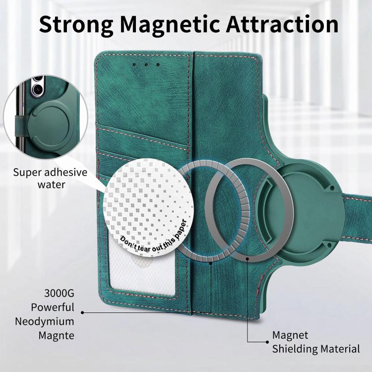 For Samsung Galaxy Z Fold5 5G Retro MagSafe Magnetic Zipper Wallet Leather Phone Case(Green) - Galaxy Z Fold5 Cases by buy2fix | Online Shopping UK | buy2fix