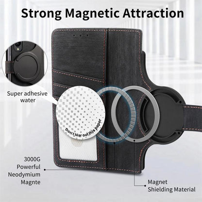 For Samsung Galaxy Z Fold4 Retro MagSafe Magnetic Zipper Wallet Leather Phone Case(Black) - Galaxy Z Fold4 5G Cases by buy2fix | Online Shopping UK | buy2fix
