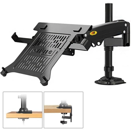 NB H100-FP For 10-17 inch Gas Spring Mechanism Full Motion Arm VESA Board Desktop Laptop Bracket by buy2fix