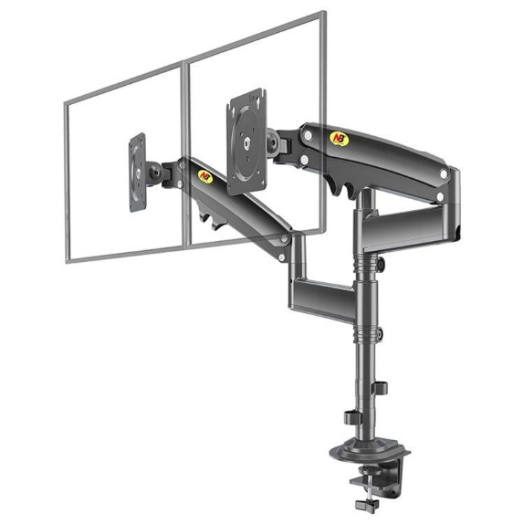NORTH BAYOU NB H180 FP-2 Laptop Gas Spring Full Motion Dual Arm Clamp 22 - 32 inch LCD TV Monitor Desk Holder by buy2fix