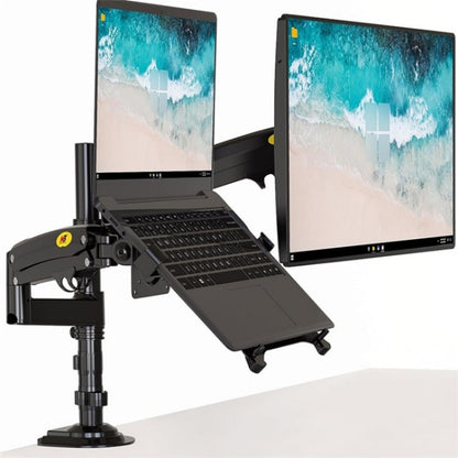 NORTH BAYOU NB H180 FP-2 Laptop Gas Spring Full Motion Dual Arm Clamp 22 - 32 inch LCD TV Monitor Desk Holder by buy2fix