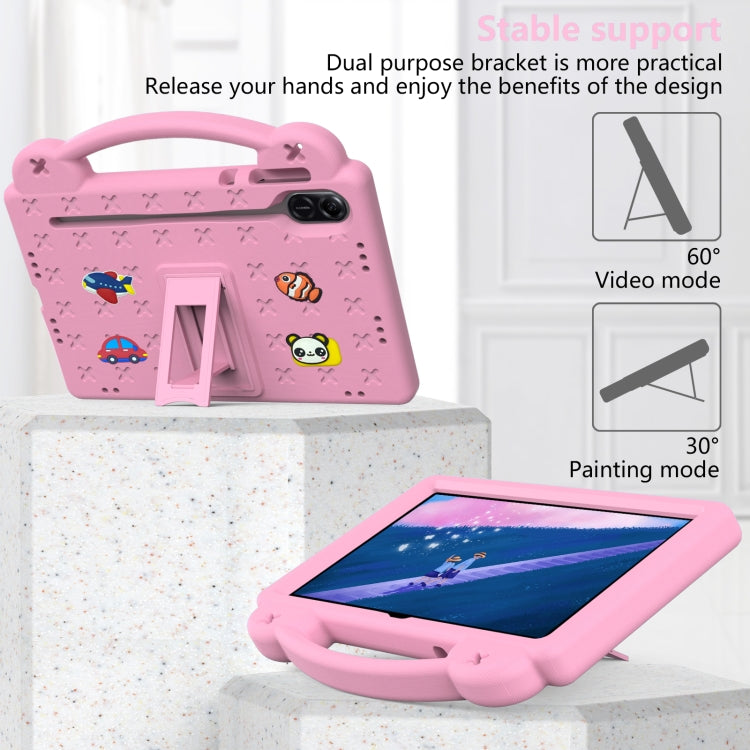 For Honor Pad X9 / X9 2024 Handle Kickstand Children EVA Shockproof Tablet Case(Pink) - Honor by buy2fix | Online Shopping UK | buy2fix