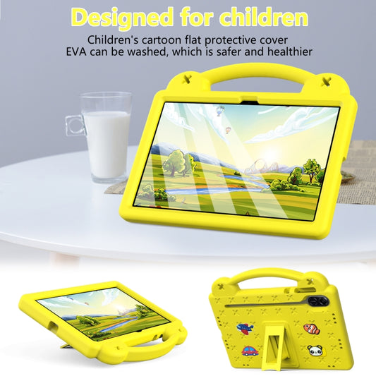 For Honor Pad X9 / X9 2024 Handle Kickstand Children EVA Shockproof Tablet Case(Yellow) - Honor by buy2fix | Online Shopping UK | buy2fix
