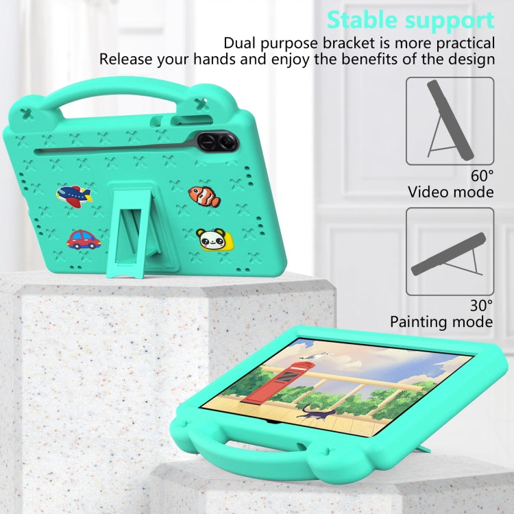 For Honor X8 Pro 11.5 Handle Kickstand Children EVA Shockproof Tablet Case(Mint Green) - Honor by buy2fix | Online Shopping UK | buy2fix