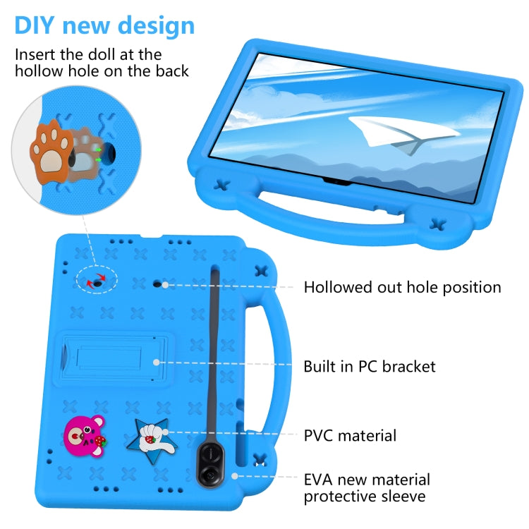 For Honor X8 Pro 11.5 Handle Kickstand Children EVA Shockproof Tablet Case(Sky Blue) - Honor by buy2fix | Online Shopping UK | buy2fix