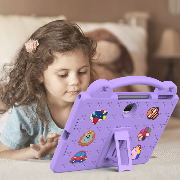 For Honor Pad 9 2023 12.1 Handle Kickstand Children EVA Shockproof Tablet Case(Light Purple) - Honor by buy2fix | Online Shopping UK | buy2fix