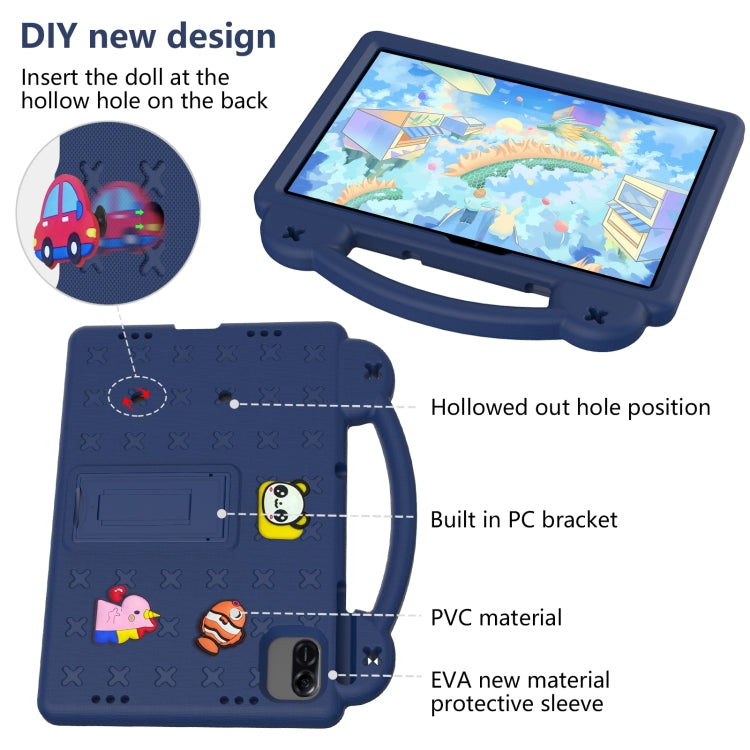 For Honor Pad X8a Handle Kickstand Children EVA Shockproof Tablet Case(Navy Blue) - Honor by buy2fix | Online Shopping UK | buy2fix