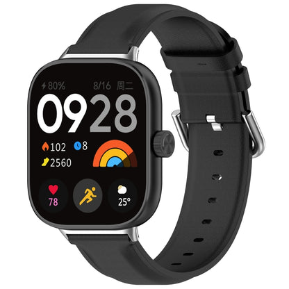 For Redmi Watch 4 / Watch 5 Round Tail Top Layer Leather Watch Band(Black) - Watch Bands by buy2fix | Online Shopping UK | buy2fix
