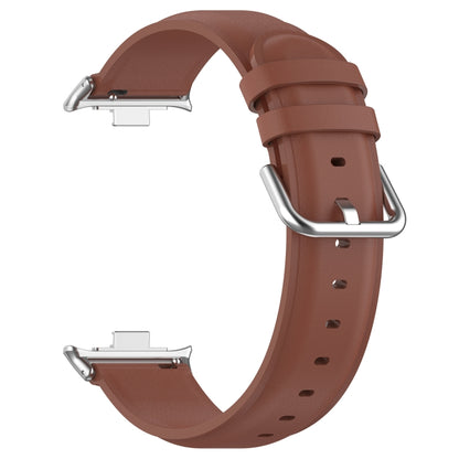 For Redmi Watch 4 / Watch 5 Round Tail Top Layer Leather Watch Band(Brown) - Watch Bands by buy2fix | Online Shopping UK | buy2fix