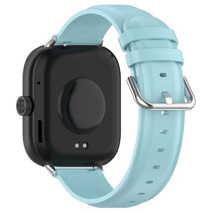 For Redmi Watch 4 / Watch 5 Round Tail Top Layer Leather Watch Band(Light Blue) - Watch Bands by buy2fix | Online Shopping UK | buy2fix