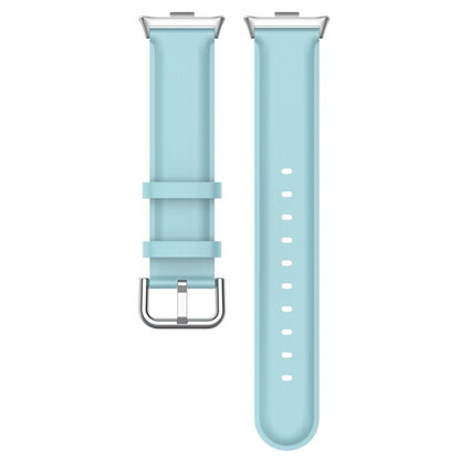 For Redmi Watch 4 / Watch 5 Round Tail Top Layer Leather Watch Band(Light Blue) - Watch Bands by buy2fix | Online Shopping UK | buy2fix
