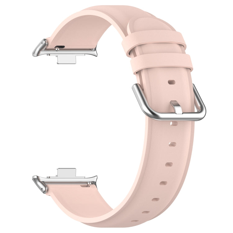 For Redmi Watch 4 / Watch 5 Round Tail Top Layer Leather Watch Band(Pink) - Watch Bands by buy2fix | Online Shopping UK | buy2fix