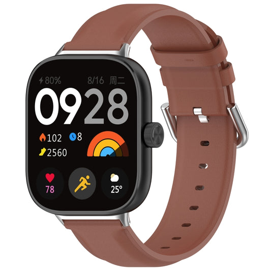 For Xiaomi Smart Band 9 Pro / 8 Pro Round Tail Top Layer Leather Watch Band(Brown) - Watch Bands by buy2fix | Online Shopping UK | buy2fix