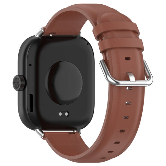 For Xiaomi Smart Band 9 Pro / 8 Pro Round Tail Top Layer Leather Watch Band(Brown) - Watch Bands by buy2fix | Online Shopping UK | buy2fix