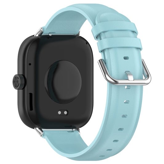 For Xiaomi Smart Band 9 Pro / 8 Pro Round Tail Top Layer Leather Watch Band(Light Blue) - Watch Bands by buy2fix | Online Shopping UK | buy2fix