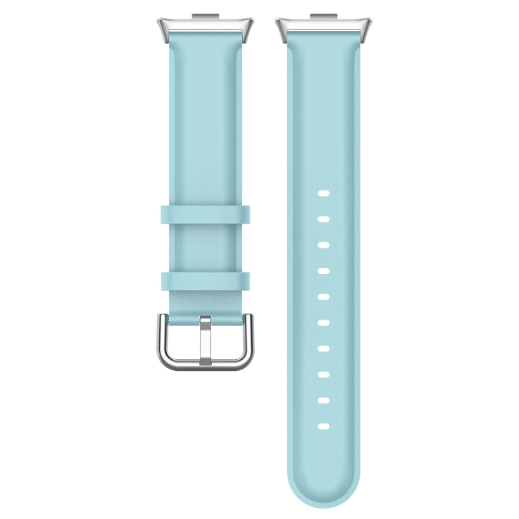 For Xiaomi Smart Band 9 Pro / 8 Pro Round Tail Top Layer Leather Watch Band(Light Blue) - Watch Bands by buy2fix | Online Shopping UK | buy2fix