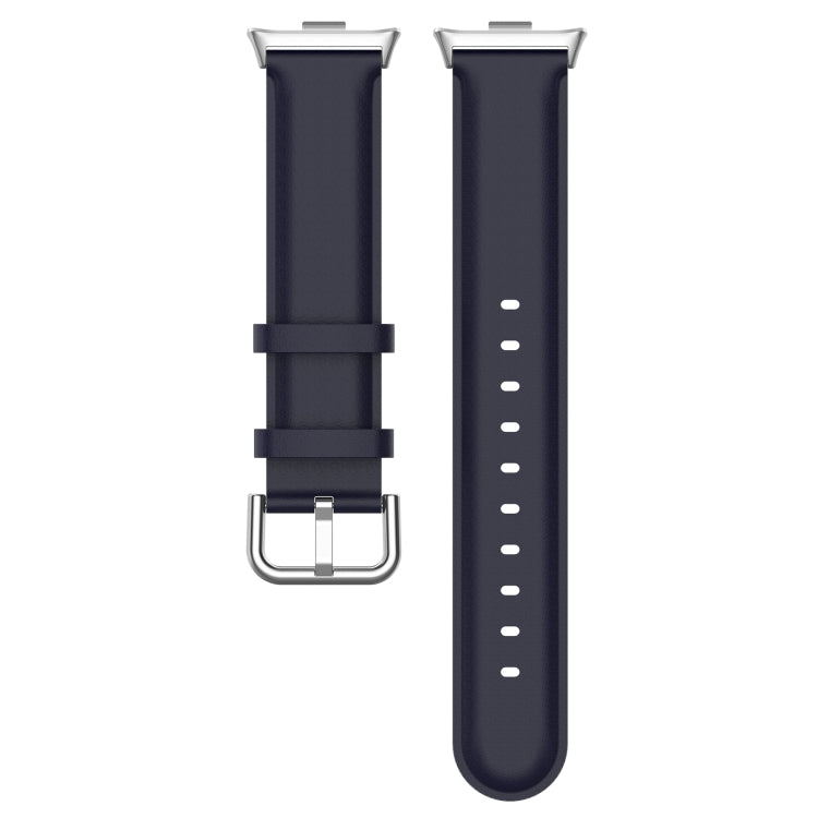 For Xiaomi Smart Band 9 Pro / 8 Pro Round Tail Top Layer Leather Watch Band(Dark Blue) - Watch Bands by buy2fix | Online Shopping UK | buy2fix