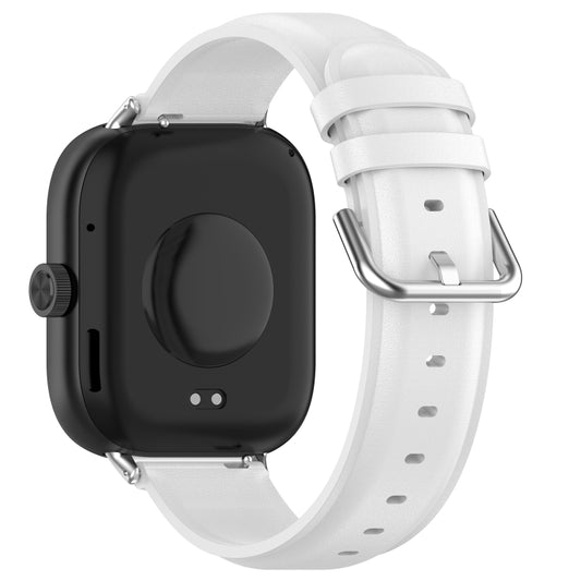 For Xiaomi Smart Band 9 Pro / 8 Pro Round Tail Top Layer Leather Watch Band(White) - Watch Bands by buy2fix | Online Shopping UK | buy2fix