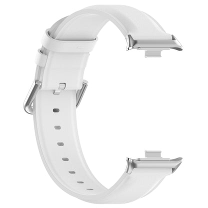For Xiaomi Smart Band 9 Pro / 8 Pro Round Tail Top Layer Leather Watch Band(White) - Watch Bands by buy2fix | Online Shopping UK | buy2fix