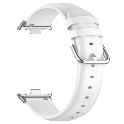 For Xiaomi Smart Band 9 Pro / 8 Pro Round Tail Top Layer Leather Watch Band(White) - Watch Bands by buy2fix | Online Shopping UK | buy2fix