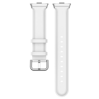 For Xiaomi Smart Band 9 Pro / 8 Pro Round Tail Top Layer Leather Watch Band(White) - Watch Bands by buy2fix | Online Shopping UK | buy2fix