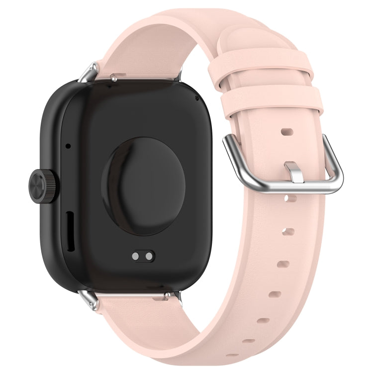 For Xiaomi Smart Band 9 Pro / 8 Pro Round Tail Top Layer Leather Watch Band(Pink) - Watch Bands by buy2fix | Online Shopping UK | buy2fix