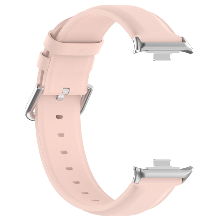 For Xiaomi Smart Band 9 Pro / 8 Pro Round Tail Top Layer Leather Watch Band(Pink) - Watch Bands by buy2fix | Online Shopping UK | buy2fix