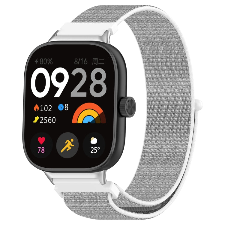 For Redmi Watch 4 / Watch 5 Nylon Loop Metal Connector Watch Band(White) - Watch Bands by buy2fix | Online Shopping UK | buy2fix