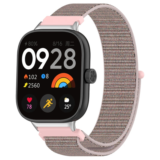 For Redmi Watch 4 / Watch 5 Nylon Loop Metal Connector Watch Band(Pink) - Watch Bands by buy2fix | Online Shopping UK | buy2fix
