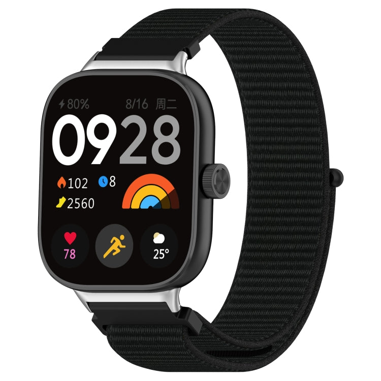 For Xiaomi Smart Band 9 Pro / 8 Pro Nylon Loop Metal Connector Watch Band(Black) - Watch Bands by buy2fix | Online Shopping UK | buy2fix