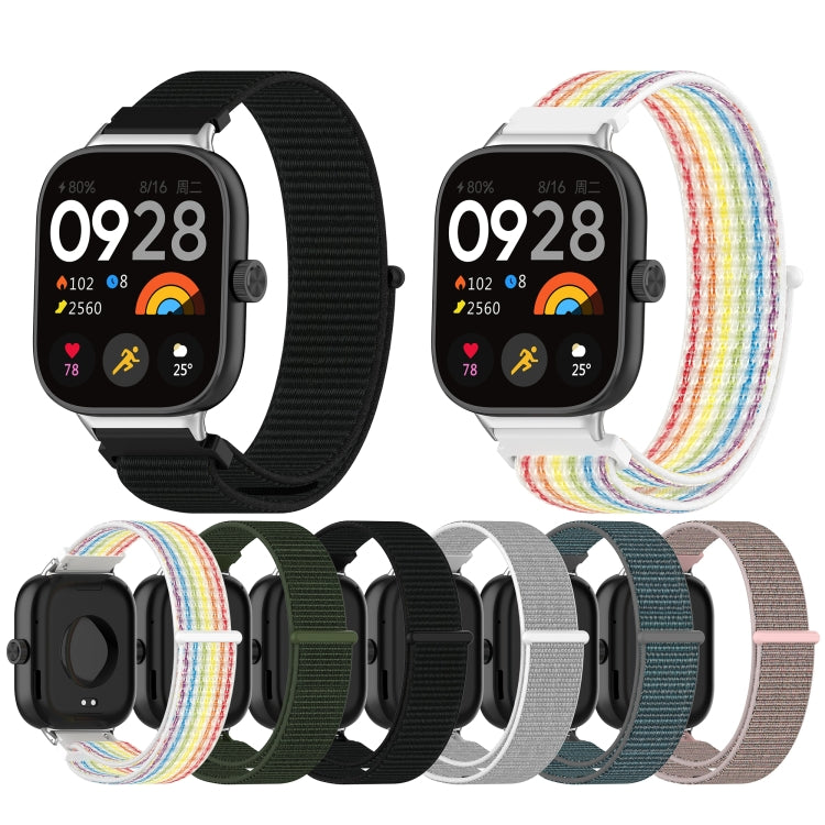 For Redmi Watch 4 / Watch 5 Nylon Loop Metal Connector Watch Band(White) - Watch Bands by buy2fix | Online Shopping UK | buy2fix