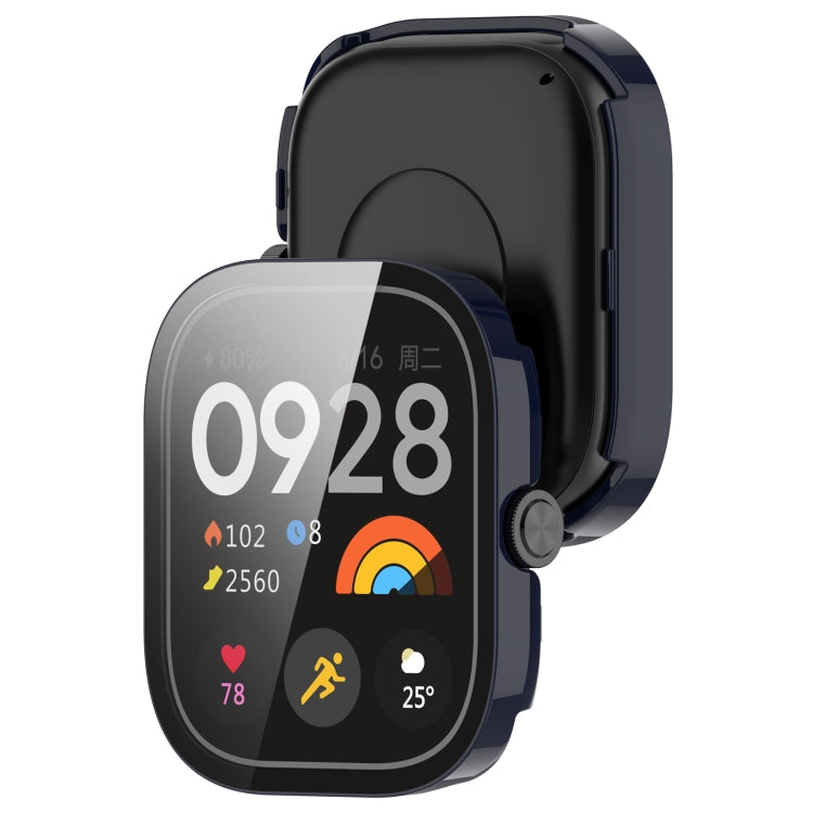 For Redmi Watch 4 Tempered Film Integrated PC Watch Protective Case(Ink Blue) - Watch Cases by buy2fix | Online Shopping UK | buy2fix