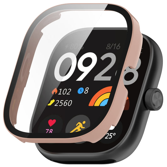 For Redmi Watch 4 Tempered Film Integrated PC Watch Protective Case(Pink) - Watch Cases by buy2fix | Online Shopping UK | buy2fix