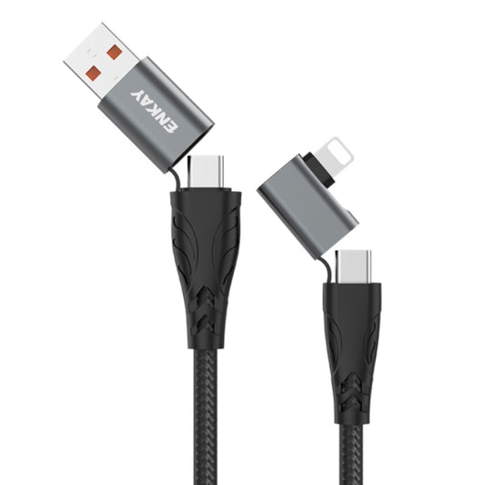 ENKAY PD100W 4-in-1 USB-A / Type-C to Type-C / 8 Pin Multifunction Fast Charging Cable with E-Marker, Cable Length:1m by ENKAY