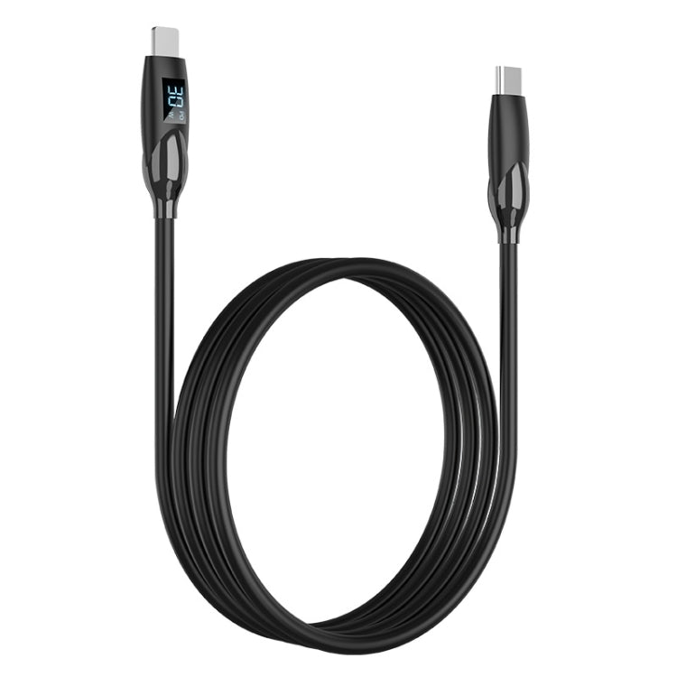 ENKAY PD30W Type-C to 8 Pin Fast Charging Data Silicone Cable with LED Display, Length:2m(Black) by ENKAY