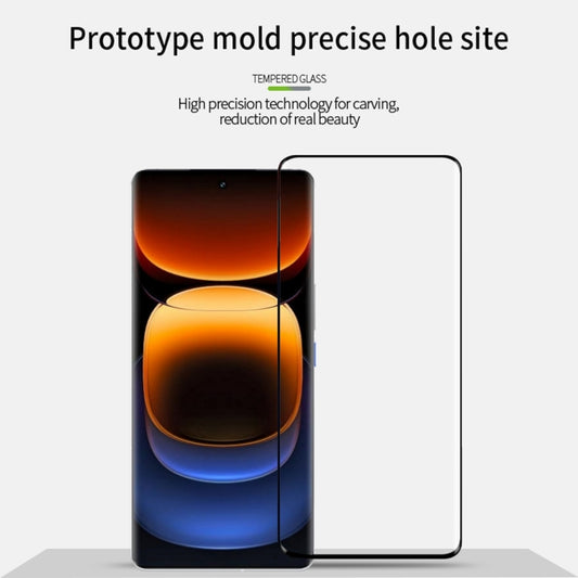 For vivo iQOO 12 Pro PINWUYO 9H 3D Hot Bending Tempered Glass Film(Black) - vivo Tempered Glass by PINWUYO | Online Shopping UK | buy2fix