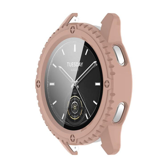 For Xiaomi Watch S3 ENKAY Hat-Prince Full Coverage Tempered Glass Film Integrated PC Watch Cover(Pink)