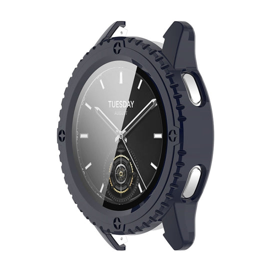 For Xiaomi Watch S3 ENKAY Hat-Prince Full Coverage Tempered Glass Film Integrated PC Watch Cover(Dark Blue)
