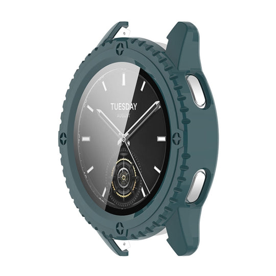For Xiaomi Watch S3 ENKAY Hat-Prince Full Coverage Tempered Glass Film Integrated PC Watch Cover(Dark Green)