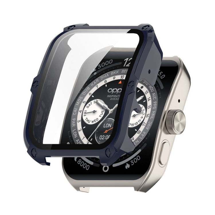 For OPPO Watch 4 Pro ENKAY Hat-Prince Full Coverage Tempered Glass Film Integrated PC Watch Cover(Dark Blue) by ENKAY