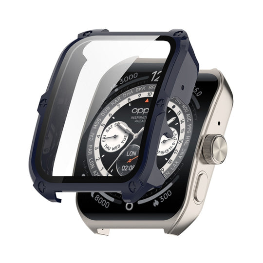 For OPPO Watch 4 Pro ENKAY Hat-Prince Full Coverage Tempered Glass Film Integrated PC Watch Cover(Dark Blue)