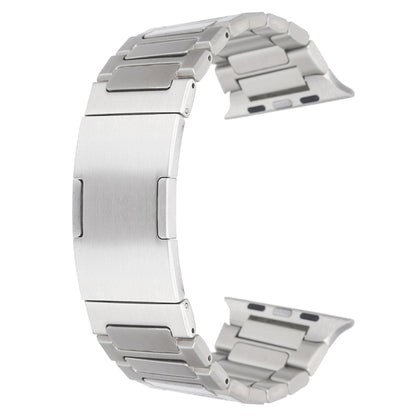 For Apple Watch SE 2023 44mm Stainless Steel H-Shaped Fold Buckle Watch Band(Silver) by buy2fix