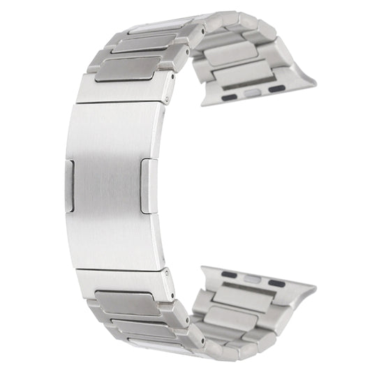 For Apple Watch SE 2023 44mm Stainless Steel H-Shaped Fold Buckle Watch Band(Silver) by buy2fix